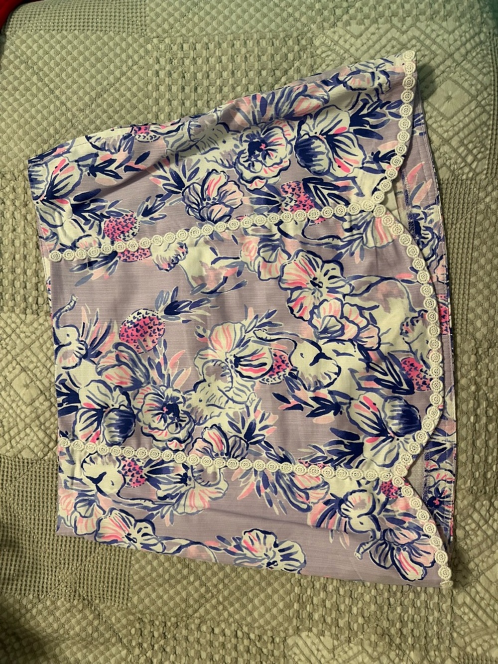 Floral Lace Trim Lilly Pulitzer Skirt in Lavender